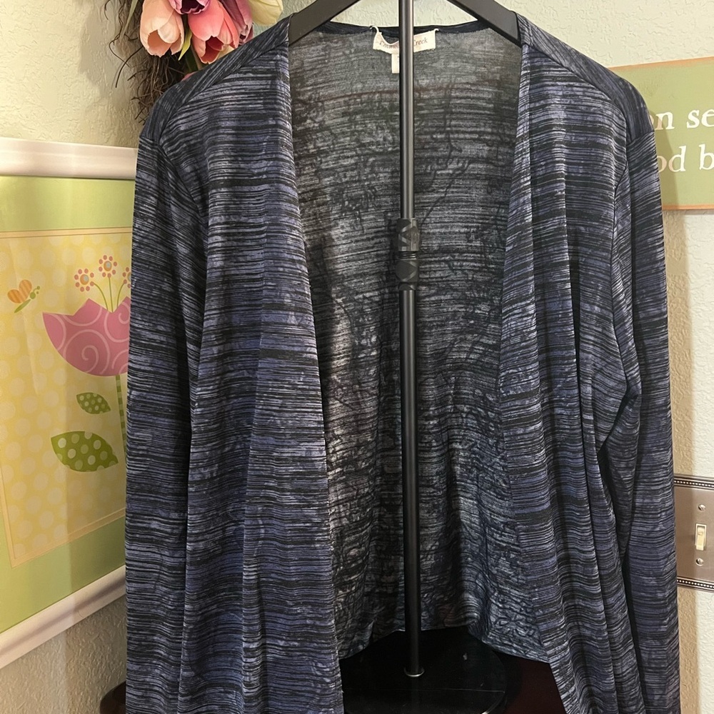 Coldwater Creek Navy Textured Cardigan #002